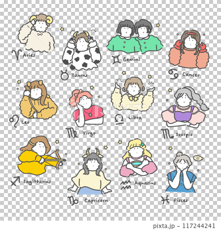 十二星座 イラスト 十二星座 イラスト 117244241