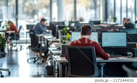 静かで集中できるオフィスの一角 117244410