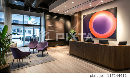 モダンな企業の受付エリア 117244411