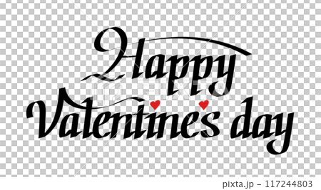 Happy Valentine's Dayのカリグラフィー。英語のハッピーバレンタイン手書き文字。 117244803