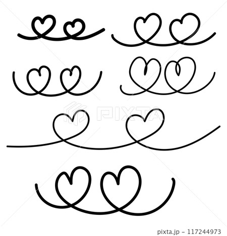 Double heart hand drawn for love, valentine, element and couple Double heart hand drawn for love, valentine, element and couple 117244973