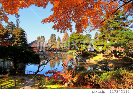 秋の御薬園・国指定名勝（福島県・会津若松市） 117245153