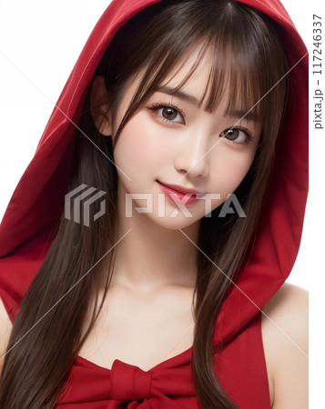 赤ずきんのコスプレしたロングヘアの港区女子 117246337