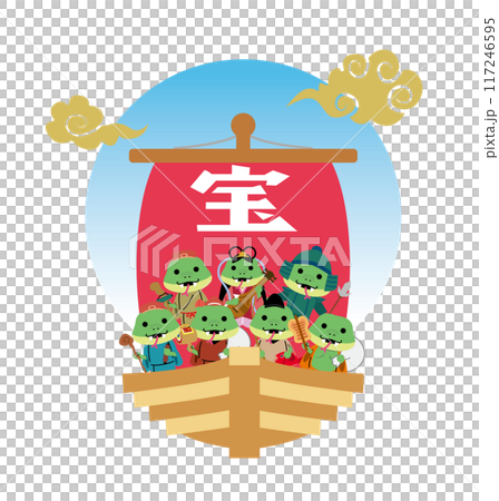 年賀状 2025年 巳年 七福神 年賀状 2025年 巳年 七福神 117246595