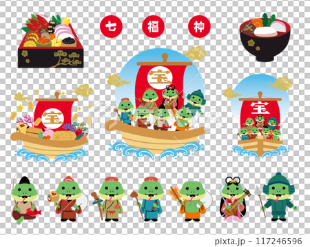 年賀状　2025年　巳年　七福神 117246596