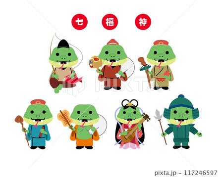 年賀状 2025年 巳年 七福神 年賀状 2025年 巳年 七福神 117246597