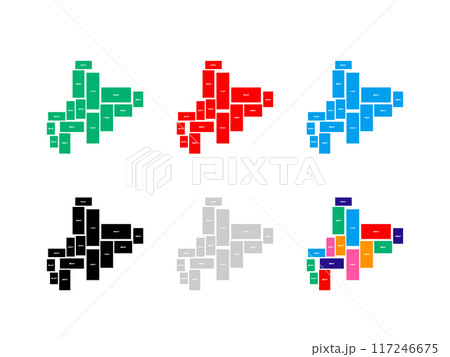 市町村入り地図_北海道_デフォルメ-07 市町村入り地図_北海道_デフォルメ-07 117246675