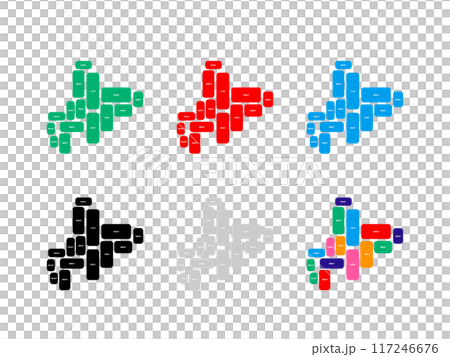 Map with cities and towns _ Hokkaido _ Deformed-08 117246676