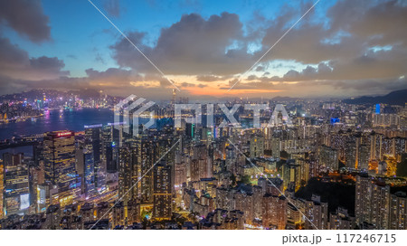 Kwun tong district, Urban night the city, Hong Kong Aug 2 2024 117246715