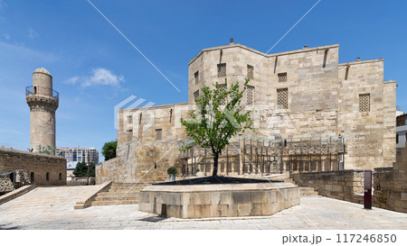 Palace of the Shirvanshahs in Baku With Surrounding Stone Architecture and Clear Blue Sky 117246850