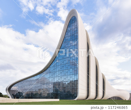 Modern Architecture of Heydar Aliyev Centre in Baku Azerbaijan on a Clear Day 117246865