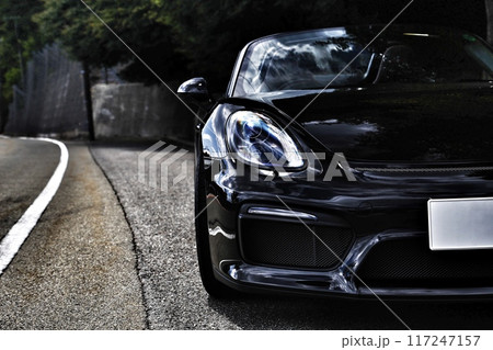 艶々の黒いスポーツカー 艶々の黒いスポーツカー 117247157