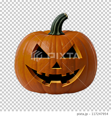 ハロウィンかぼちゃの透過PNG素材 高画質 リアル 117247954