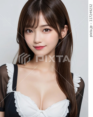 メイドのコスプレしたロングヘアの港区女子 117249232