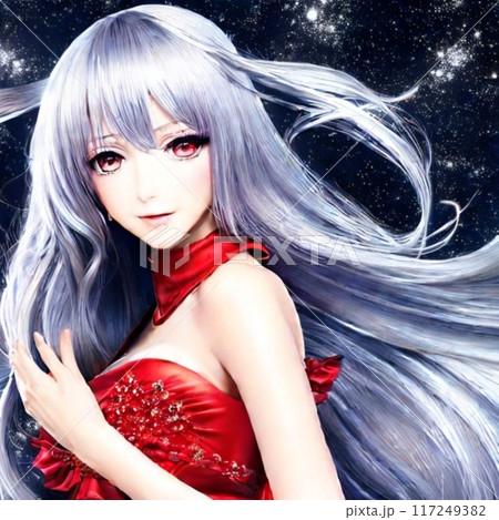 綺麗な女性のイラストアニメーション風 117249382