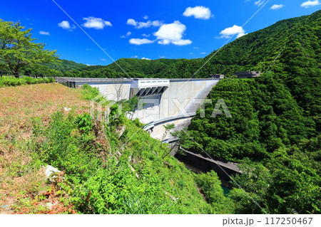 【広島県】快晴の温井ダム 117250467