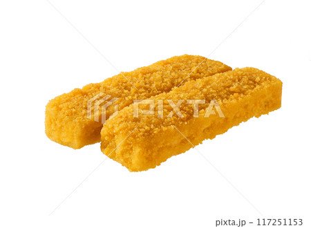 Deep fried fish fingers snacks fastfood isolated . Deep fried fish fingers snacks fastfood isolated . 117251153