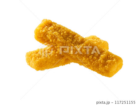 Deep fried fish fingers snacks fastfood isolated . Deep fried fish fingers snacks fastfood isolated . 117251155