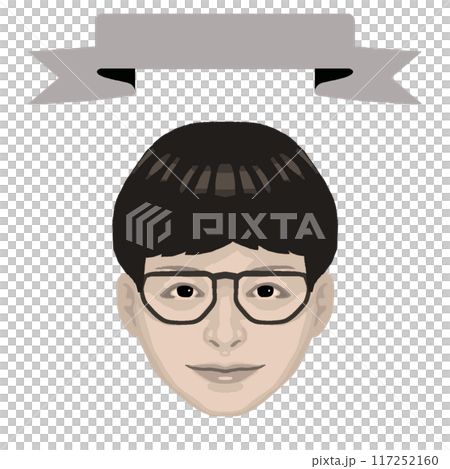 微笑的男孩和框架 2 的彩色插圖（復古風格） 117252160