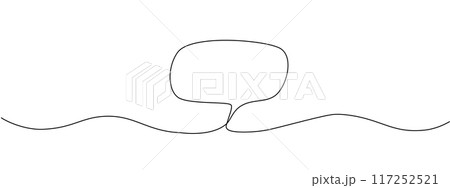 Speech bubble, dialog, continuous editable single line illustration. Web concept, communication cloud, empty dialog text. Minimalist single line vector illustration 117252521