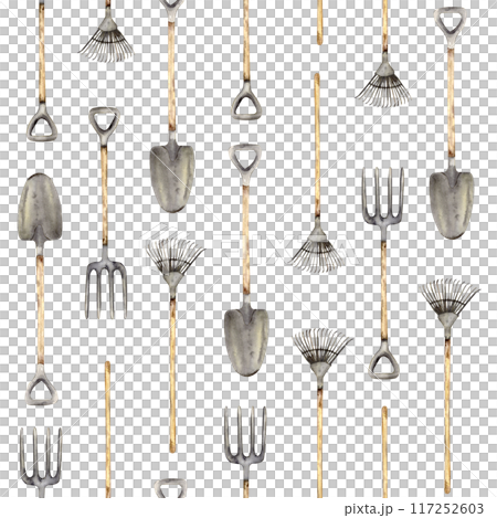 seamless pattern with Gardening tools 117252603