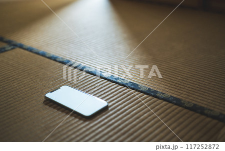 和室に置かれたスマホ 和室に置かれたスマホ 117252872