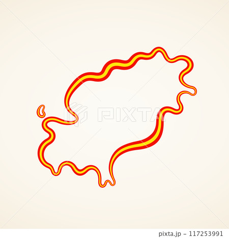 Ibiza - Outline Map 117253991