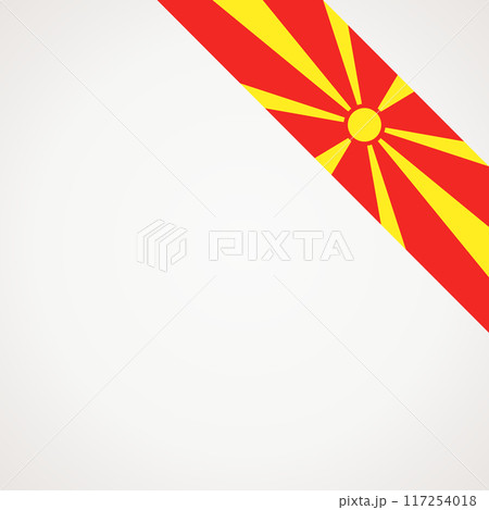 Corner ribbon flag of North Macedonia Corner ribbon flag of North Macedonia 117254018