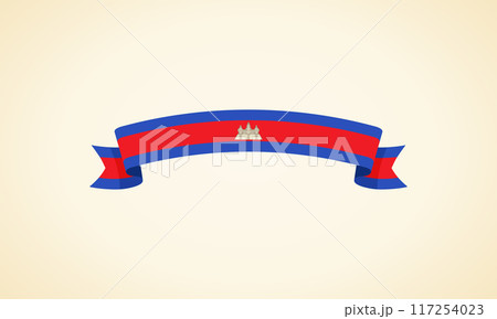 Ribbon with flag of Cambodia 117254023