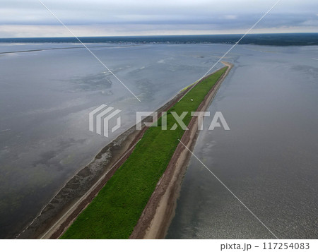 北海道　最後の楽園　野付半島　空撮　先端 117254083