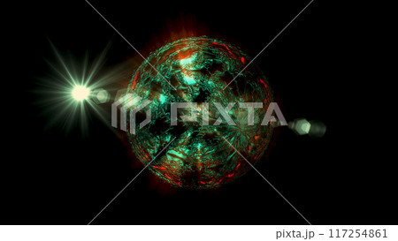 energy sector.Futuristic magical plasma circle  glows in space. 117254861