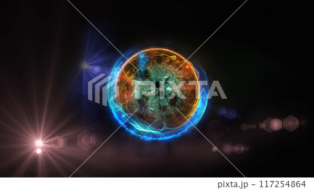 energy sector.Futuristic magical plasma circle  glows in space. 117254864