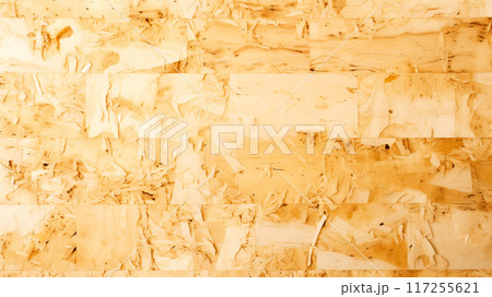 Texture of oriented strand board (OSB), engineered wood product used in construction and furniture making. Texture of OSB board can be used as background in graphic design projects or visualizations 117255621