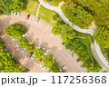 aerial view of parking lot 117256368