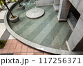 modern garden with pond 117256371