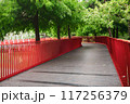 red bridge in Maple Garden park in Taichung City, Taiwan 117256379