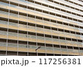 grid pattern building facade 117256381