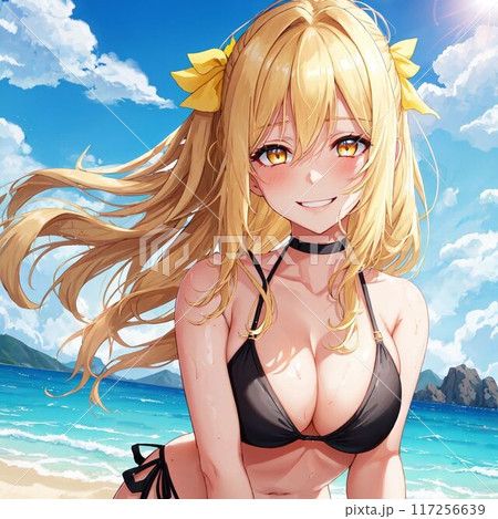 水着の金髪巨乳美女 水着の金髪巨乳美女 117256639