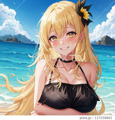 水着の金髪巨乳美女 117256661