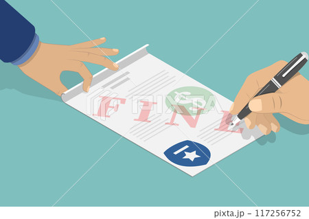 3D Isometric Flat Vector Illustration of Parking Fine, Financial Punishment 3D Isometric Flat Vector Illustration of Parking Fine, Financial Punishment 117256752