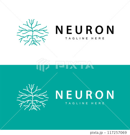 Neuron Logo Design Health Illustration DNA Molecule Nerve Cell Abstract Simple Illustration 117257069