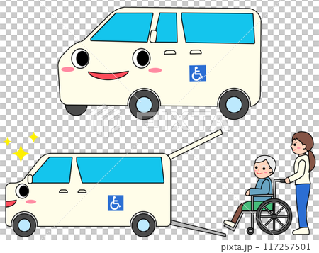 Cute character welfare vehicle set 117257501