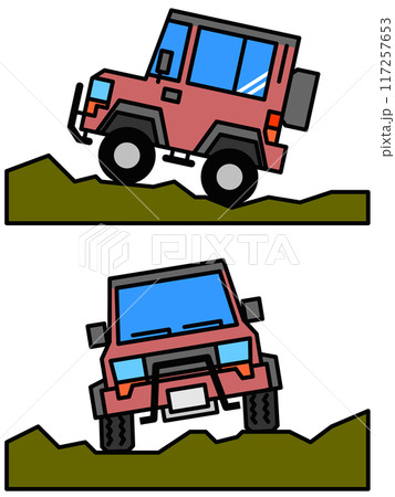 悪路を走破する四輪駆動車のイラスト 悪路を走破する四輪駆動車のイラスト 117257653