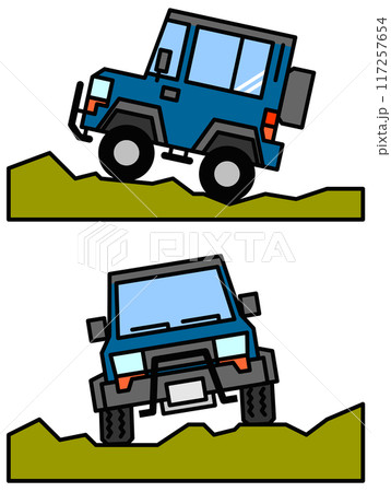 悪路を走破する四輪駆動車のイラスト 悪路を走破する四輪駆動車のイラスト 117257654