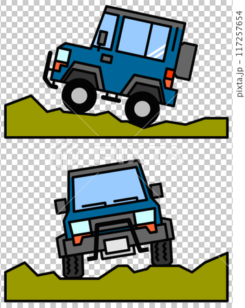 悪路を走破する四輪駆動車のイラスト 悪路を走破する四輪駆動車のイラスト 117257654
