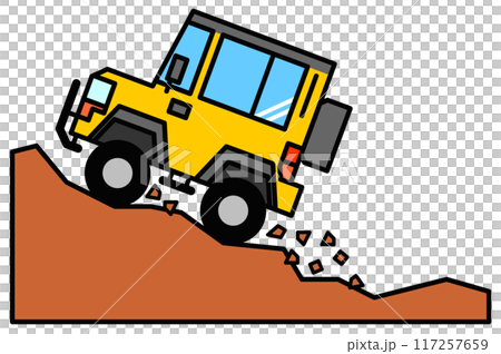 悪路を走破する四輪駆動車のイラスト 悪路を走破する四輪駆動車のイラスト 117257659
