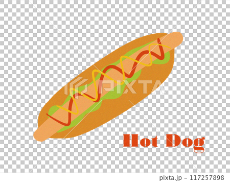 美味しいホットドッグのおしゃれなイラスト素材 117257898
