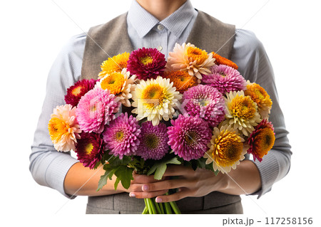 Close-Up of Vibrant Chrysanthemum in Full Bloom 117258156