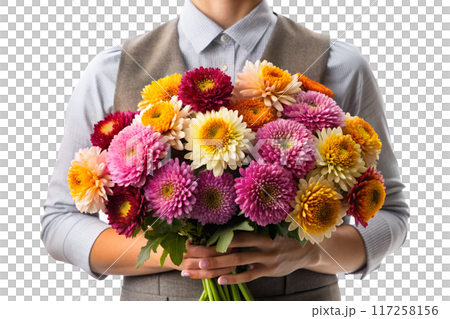 Close-Up of Vibrant Chrysanthemum in Full Bloom 117258156