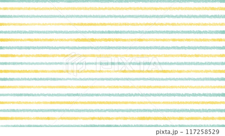 クレヨンで描く、どこか落ち着く雰囲気のイエローとブルーグリーンのストライプ模様-16:9 クレヨンで描く、どこか落ち着く雰囲気のイエローとブルーグリーンのストライプ模様-16:9 117258529
